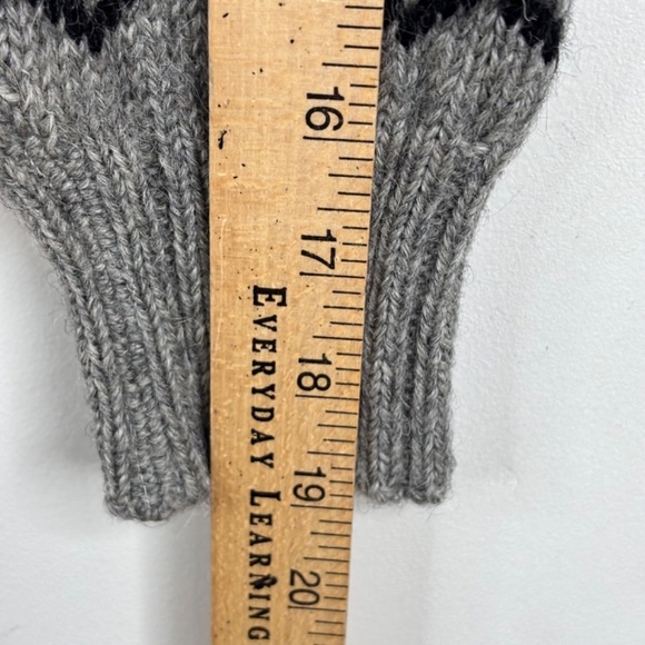 VTG Norwegian Wool Turtleneck Sweater S Nordic Fair Isle Grey Ski Retro Grandpa - Picture 8 of 9